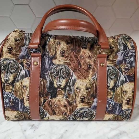 RARE HTF The Bradford Exchange Vintage Dachshund Shoulder Bag Like New - Picture 1 of 10
